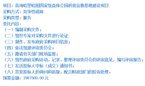 青海哈里哈圖國家級森林公園科普宣教基地建設項目